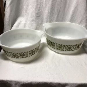 Vintage Pyrex Nesting Casseroles Square Flower